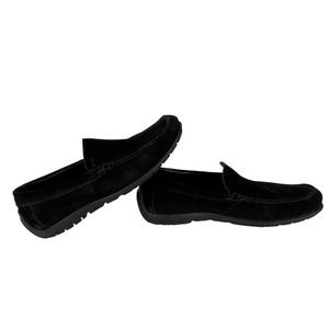 Ecco Black Suede Driving Shoes Moc Slip-On Loafers EU 45 Mens US Sz 11 0283371